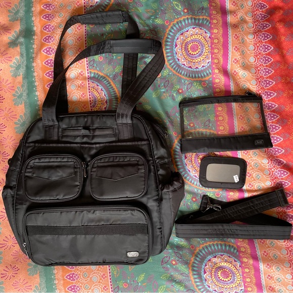 NEW Lug Puddle Jumper Convertible Tote Overnight / Gym Bag Infinity Series Black - Picture 3 of 10